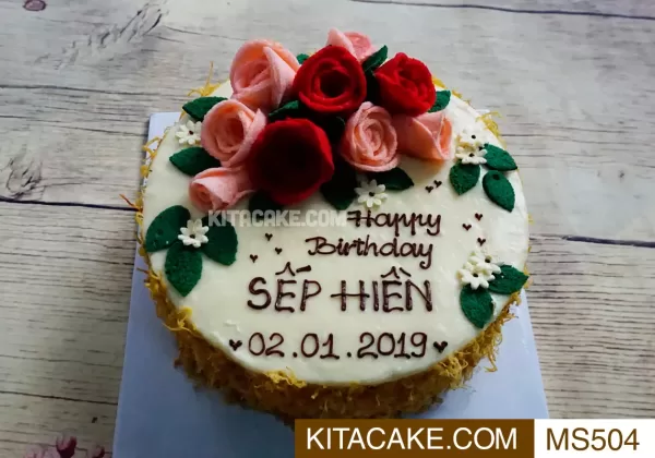 Bánh sinh nhậtmặn tạo hình Happy birthday Sếp Hiền MS504