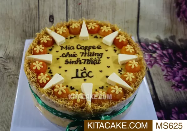 Bánh sinh nhật mặn sốt kim sa Mia coffee chúc mừng sinh nhật Lộc MS0625