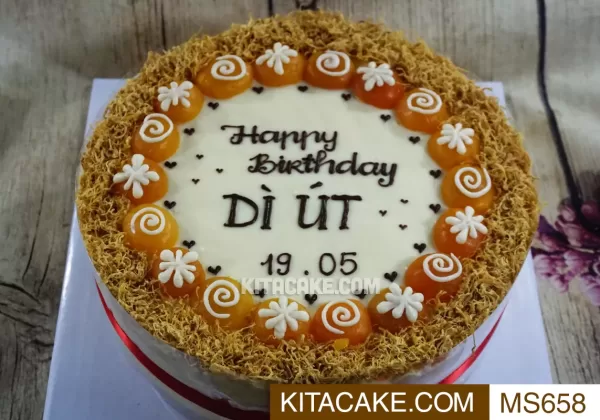 Bánh sinh nhật mặn Happy birthday Dì Út MS0658