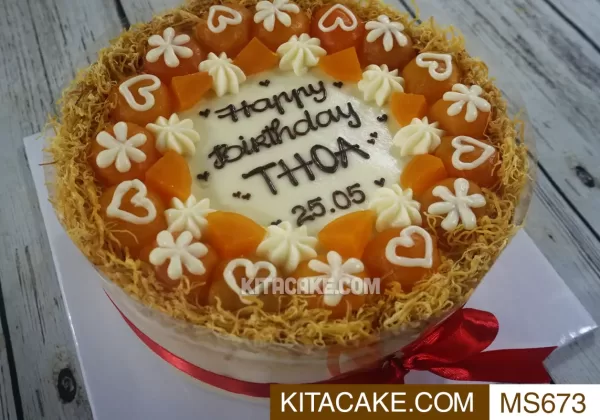 Bánh sinh nhật mặn Happy birthday Thoa MS0673