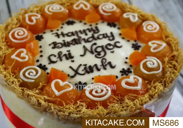 Bánh sinh nhật mặn Happy birthday Chị Ngọc xinh MS0686