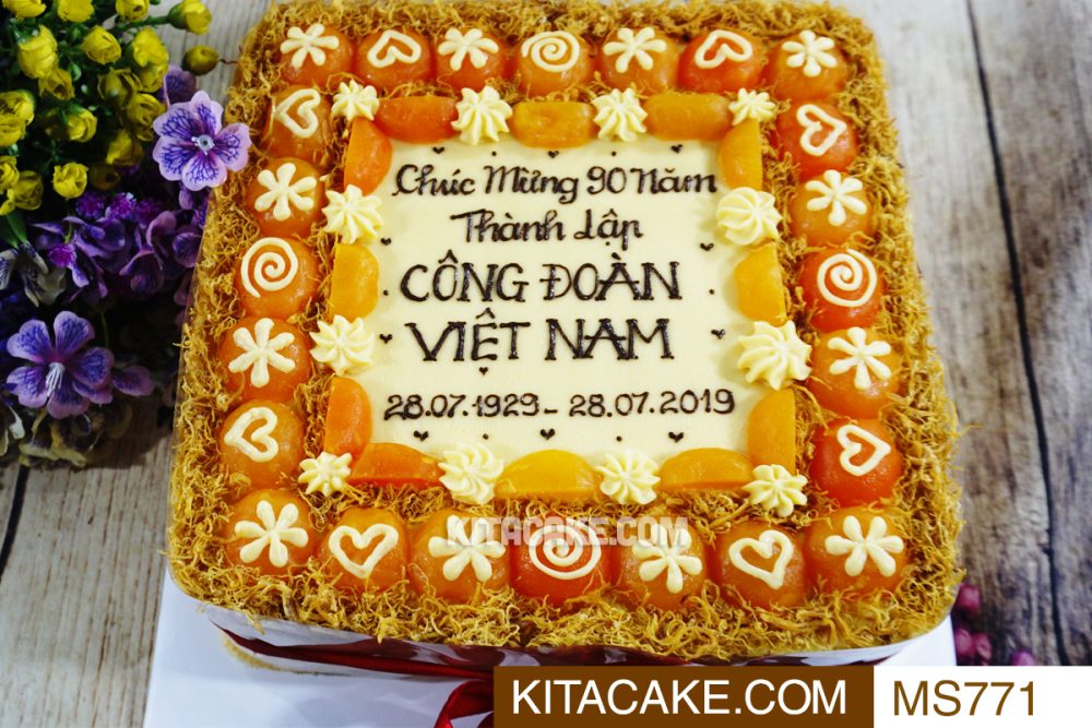 Bánh sinh nhật mặn Chúc mừng 90 năm thành lập Công Đoàn Việt Nam MS771