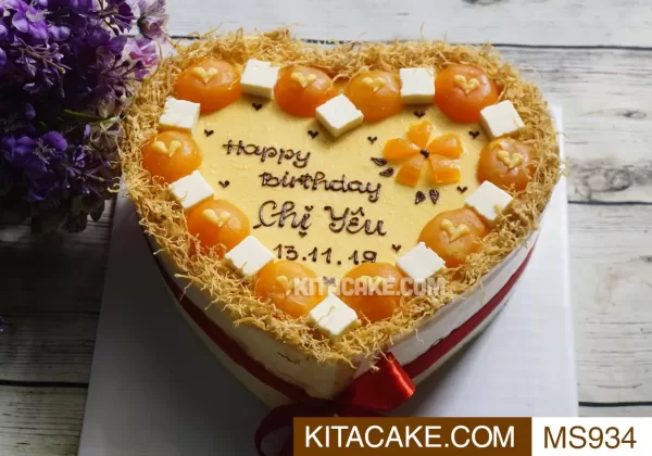 Bánh sinh nhật mặn trái tim Happy birthday Chị Yêu MS934