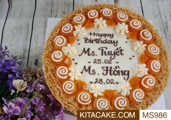 Bánh sinh nhật mặn Happy birthday Ms Tuyết Ms Hồng MS986