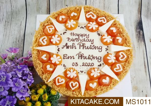 Bánh sinh nhật mặn Happy birthday Anh Phương Em Phượng MS1011