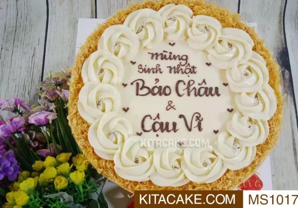 Bánh sinh nhật mặn mừng sinh nhật Bảo Châu và Cậu Vi MS1017