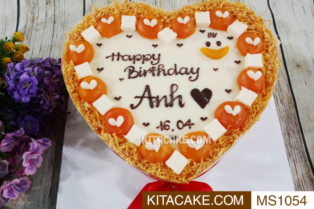 Bánh sinh nhật mặn trái tim Happy birthday Anh MS1054