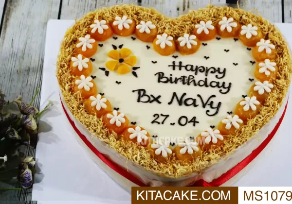 Bánh sinh nhật mặn trái tim Happy birthday Bx NaVy MS1079