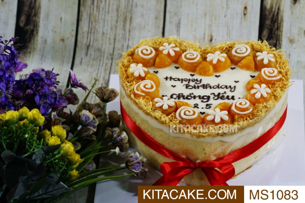 Bánh sinh nhật mặn trái tim Happy birthday Chồng Yêu MS1083