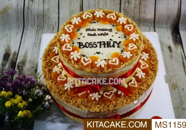 Bánh sinh nhật mặn 2 tầng Chúc mừng sinh nhật Boss Thùy MS1159