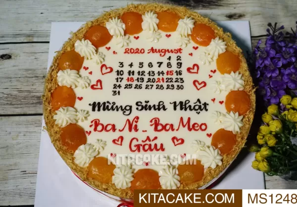 Bánh sinh nhật mặn - Mừng sinh nhật Ba Ni - Ba Meo - Gấu MS1248