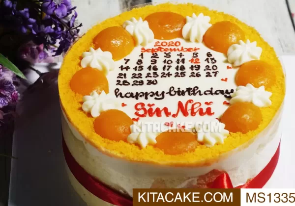 Bánh sinh nhật mẫu lịch - Happy birthday Sin Nhi MS1335