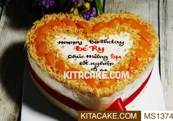 Bánh sinh nhật hình trái tim - Happy birthday Bé Ry MS1374