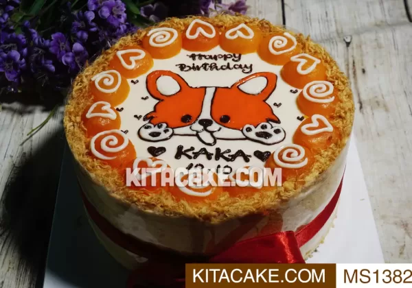 Bánh sinh nhật vẽ hình con chó - Happy birthday KAKA MS1382