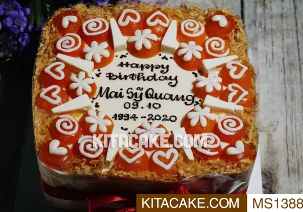Bánh sinh nhật mặn hình vuông - Happy birthday Mai Sỹ Quang MS1388