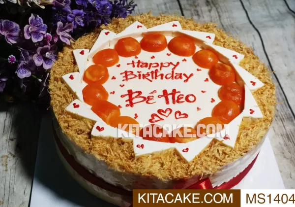 Bánh sinh nhật bông lan trứng muối - Happy birthday Bé Heo MS1404