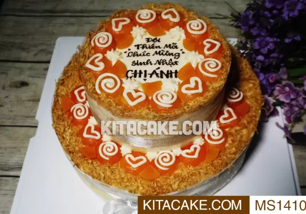 Bánh sinh nhật 2 tầng - Đội Thiên Mã chúc mừng sinh nhật chị Ánh MS1410