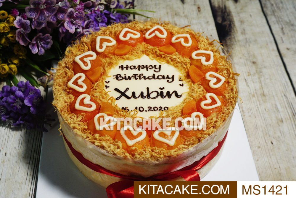 Bánh sinh nhật bông lan trứng muối dành cho người lớn - Happy birthday Xubin MS1421