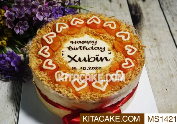 Bánh sinh nhật bông lan trứng muối dành cho người lớn - Happy birthday Xubin MS1421