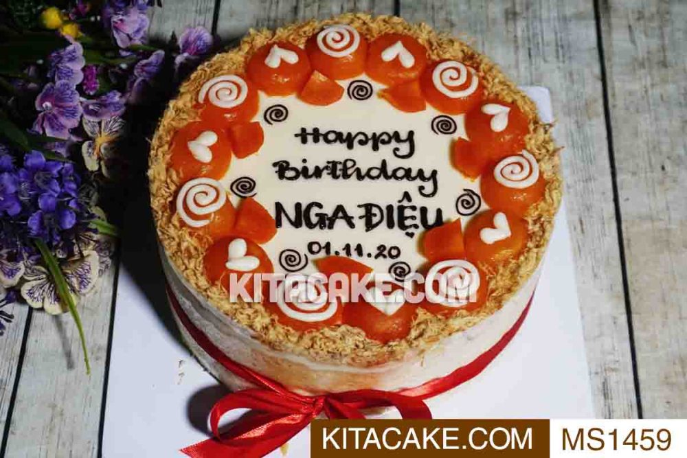 Bánh sinh nhật bông lan trứng muối - Happy birthday Nga Điệu MS1459