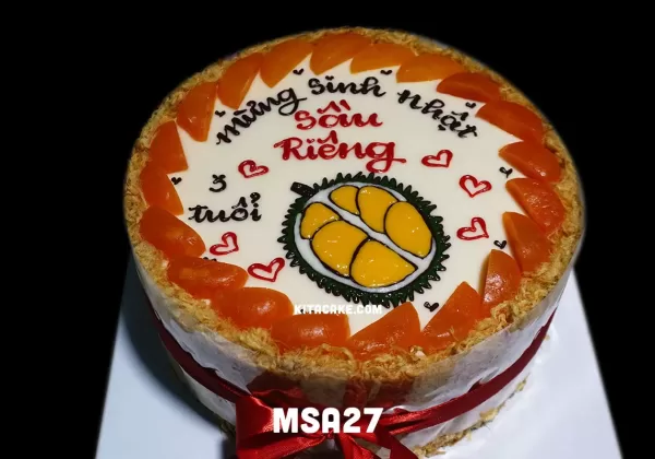 Bánh sinh nhật vẽ hình sầu riêng tặng con trai | Mừng sinh nhật Sầu Riêng 3 tuổi MSA27