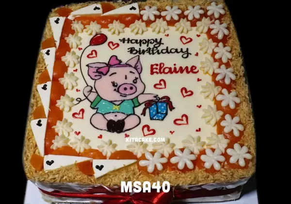Bánh sinh nhật tuổi hợi | Happy birthday Elaine MSA40