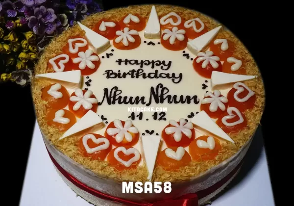 Bánh sinh nhật tặng bạn nữ size 30cm | Happy birthday Nhun Nhun MSA58