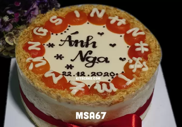 Bánh sinh nhật tặng bạn nữ size 20cm | Mừng sinh nhật Ánh Nga MSA67