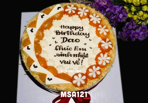 Bánh sinh nhật tặng bạn nữ | Happy birthday Dao - Chúc em sinh nhật vui vẻ MSA121