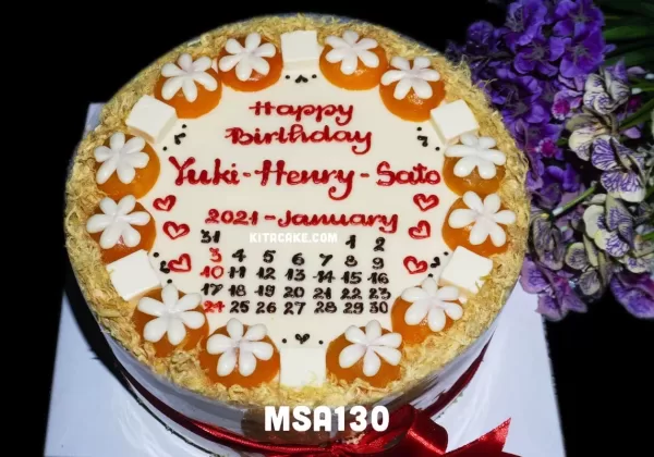 Bánh sinh nhật bông lan trứng muối mẫu lịch MSA130