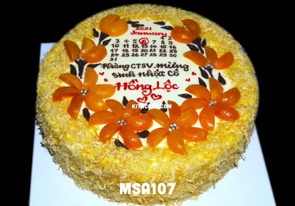 Bánh sinh nhật tặng bạn nữ mẫu lịch size 30cm | Mừng sinh nhật cô Hồng Lộc MSA107